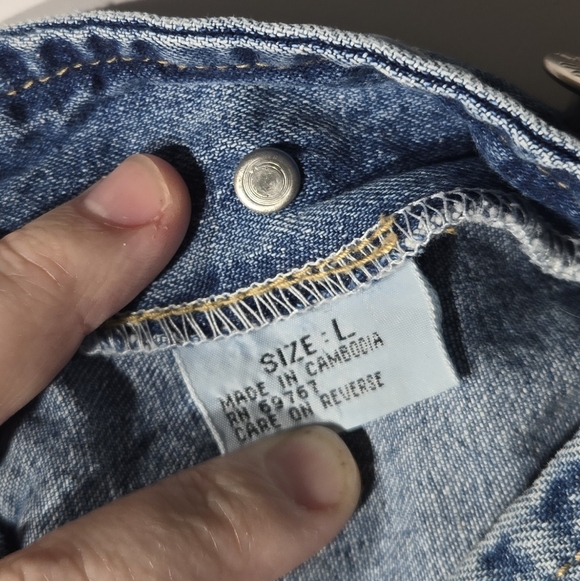 Y2K Overalls London London Blue Denim Large 30" Inseam - Picture 14 of 15